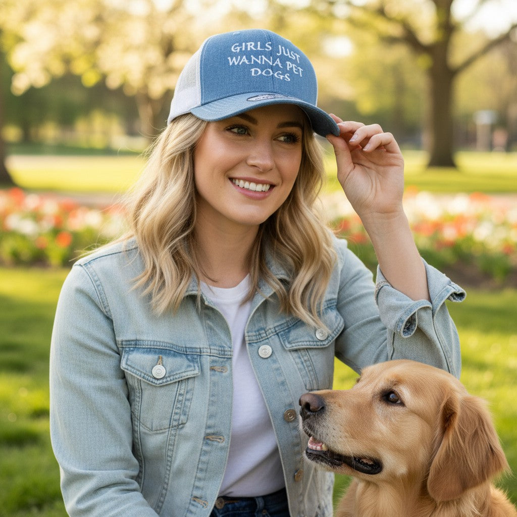Girls Just Wanna Pet Dogs Trucker Hat