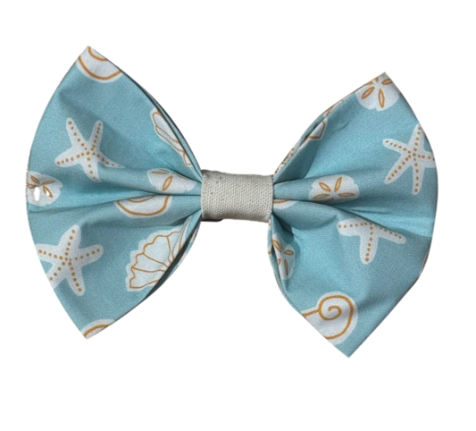 Blue Seashell Bow Tie